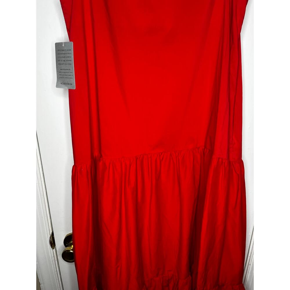 MELLODAY Bright Orange Sleeveless Tiered Prarie Maxi Dresss Size L - Picture 8 of 9